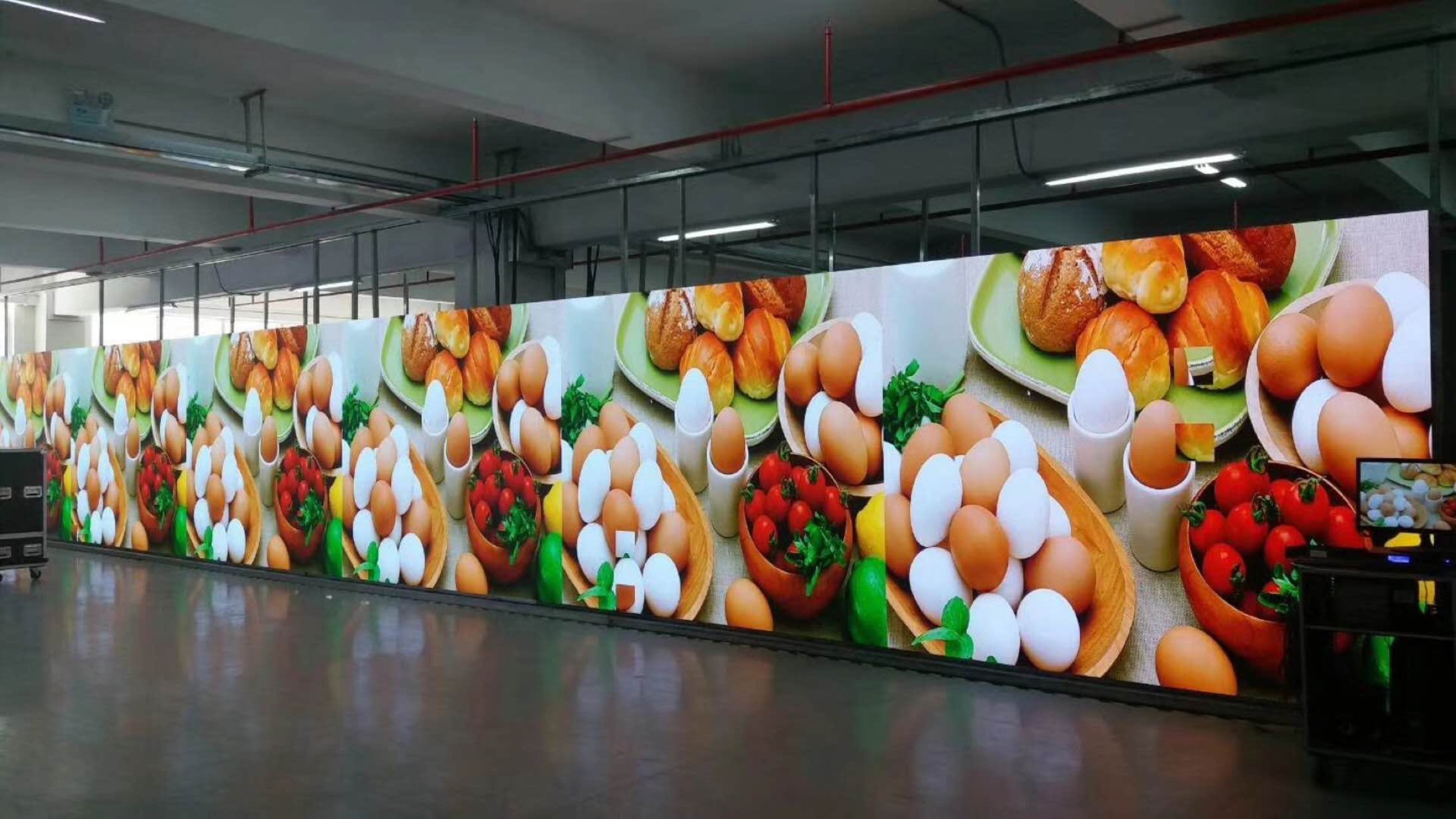Large-format LED wall burn-in and image inspection